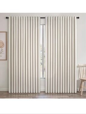 NWT Extra Wide 100 Inch Length Blackout Curtains & Drapes 90 Inches Long 2 Panel